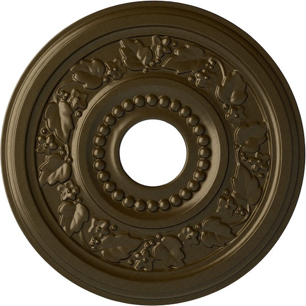 Ekena Millwork Genevieve Ceiling Medallion (Fits Canopies up to 3 1/2"), 16 1/8"OD x 3 1/2"ID x 7/8"P, Brass CM16GNBRS - main